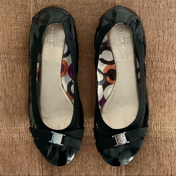 Coach Shoes - SOLD✨ Flash Sale ✨ Coach Ballet Flats (Black Patent Leather) Size 7.5 (Like New)
